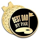 GEYGIE Best Dad by Par Black Gold Golf Ball Marker with...