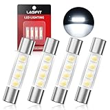 LASFIT 29mm 6614F LED Vanity Mirror Lights Bulb, Extremely Bright 3030-SMD chips 6641 6612F 6614 LED Bulb, Fit for Sun Visor Lights, 6000k White Car Festoon, 4 Bulbs