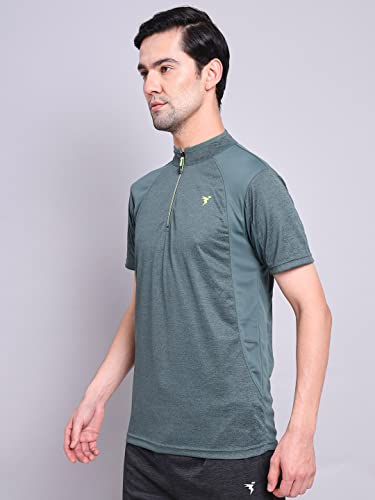 Image of TECHNOSPORT Men's Polyester Slim Fit T-Shirt