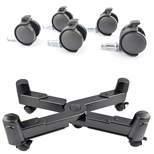 Soporte para CPU de escritorio ENGENDER con ruedas móviles, ajustable para torres de computadora (Negro, A) miniatura 5