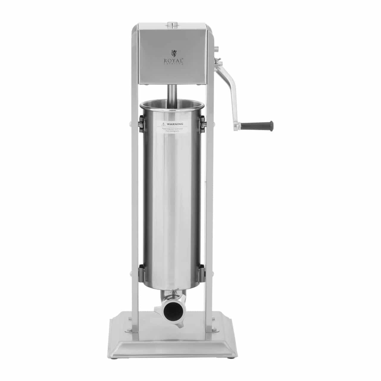 Royal Catering Embutidora Manual Vertical Máquina De Embutira RCWV-7L (Capacidad de llenado: 7 L, Cilindro: Ø 14 cm, Incluye 4 tubos de llenado, 2 velocidades)