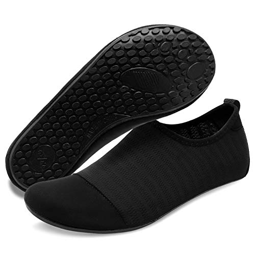 L-Run Womens Swimming Shoes Mens Water Sock Black Xl(W:10.5-11, M:8-9)=Eu41-42 #TOP3