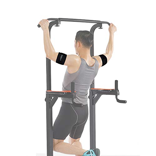 Tendonitis - Bicep ＆ Tricep Compression Sleeve/Wrap - Tricep Tendonitis, Bicep Tendonitis - Pain Relief For Bicep And Triceps Muscle Strains, Compression Arm Support (Black, 8.3" - 13.7" × W 3.93") #TOP3