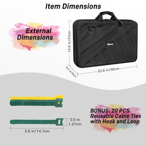 Image of RAYMACE Hard EVA DJ Controller Case,Fits Pioneer DDJ SR,SR2,DDJ-REV1,Denon MC4000,Numark NVII,Mixtrack Pro 3,NV Platinum,Hercules Inpulse 500,Protective Travel Storage Bag(22.8x14.6x3.5Inch)