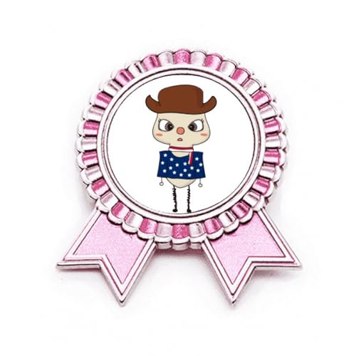 Broche drapeau de cowboy rose en métal taille M idée cadeau