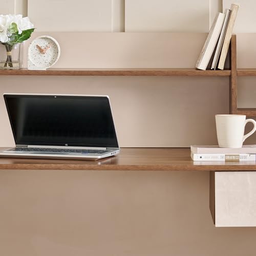 Image of Home Centre | Addison Study Desk with Hutch | Study Table for Home Office | Engineered Wood | Brown | 1 Year Warranty