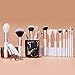 Jessup Brand 25pcs Professional Makeup Brush set Beauty Cosmetic Foundation Power Blushes eyelashes Lipstick Natural-Synthetic Hair Brushes set (Pearl White/Rose Gold)