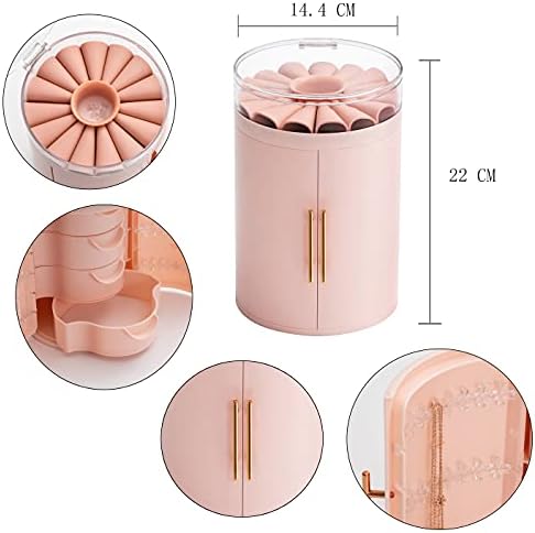 BeShiny Jewellery Box Organiser Large 5-Layer Jewelry Storage Case with Drawers for Earrings Necklace Rings Bracelets Watches, Light Weight Jewelry Gift Box for Girls Women (White)