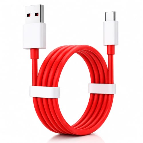 Image of 100W Supervooc Type A to C 1M Charging Cord Compatible with OnePlus 15 /15R /13 /13S /13R /12R /12 /11 /11R /10 /10R /9 /9R /8 /8T /Nord 6 /5 /4 /3 /2 /CE4 /CE4 /CE6 /CE5 Lite /Pad 4,100 watt Type-C Cable,Red