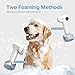 Electric Dog Shampoo Dispenser with Shampoo Brush, Shampoo Foamer for Dogs Bathing, Massaging and Grooming, Two Foaming Modes, Rechargeable Dog Foam Sprayer for Short and Long Haired Pet