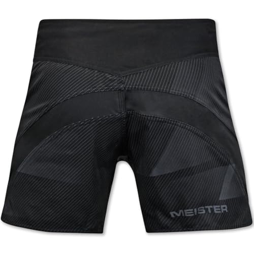 Meister Bermuda híbrida de cano médio para boxe, MMA e Muay Thai, Black Enigma, P