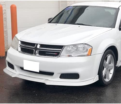 3 Pieces Front Bumper Lip Spoiler Splitter Side Body Kit Trim Protection Compatible with 2011-2014 Dodge Avenger, 2012 2013 (Painted White)