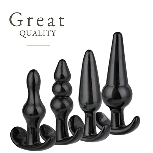 Sensual69 - A49 plug anale plug speelgoed set Bdsms set siliconen 4 in set heren seks beginners buttplug voor vrouwen en mannen, anale sonde, anale pluk, seksspeelgoed, erotiek, bont paren (zwart set) - Afbeelding 7
