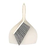 Mini Dustpan and Brush Set - Etable Stylish Sweeping Equipment with Ergonomic Handle for Easy Sofa, Desk, Car Trunk & Seats, Pet House Cleaning - Durable Non-Scratch Angled Bristles for Corner(White)