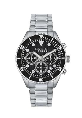 Breil Orologio UOMO OVERHAND quadrante MONO-COLORE NERO movimento CRONOGRAFO QUARZO e BRACCIALE ACCIAIO ARGENTO EW0713