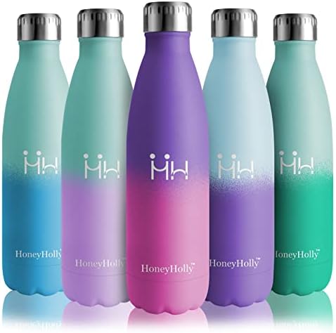 HoneyHolly Butelka do picia dla dzieci, ze stali nierdzewnej, 350 ml, izolowana próżniowo, nadaje się do napojów gazowanych, nie zawiera BPA, szczelna, do szkoły
