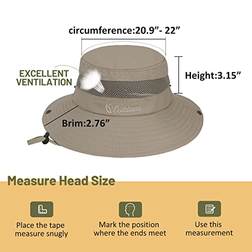 Century Star Outdoor Kids Sun Hat Boys Sun Hat Girls Beach Hat Upf 50+ Kids Bucket Hat Wide Brim Kids Fishing Safari Hat Beige 5-13T #TOP5