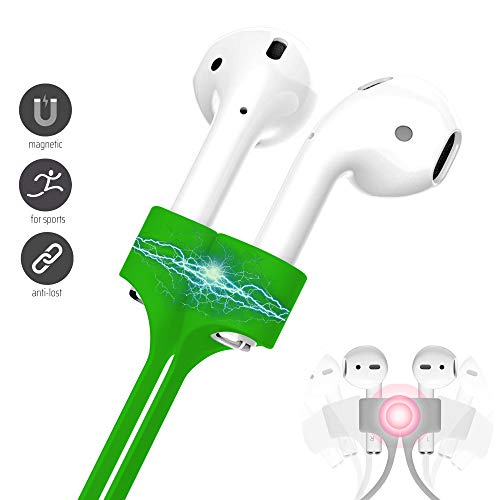 Image of Ultra Strong Magnetic Airpod Pro Strap Anti-Lost Cord Sports Lanyard Compatible with Airpods 3rd 2nd Generation Pro 3 2 1 (Green)
