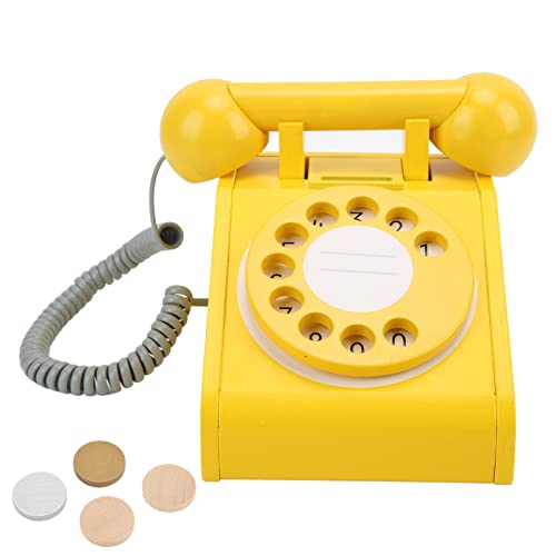 Gammaldags Vridbar Träsimuleringstelefon för Barn - Retrodesign