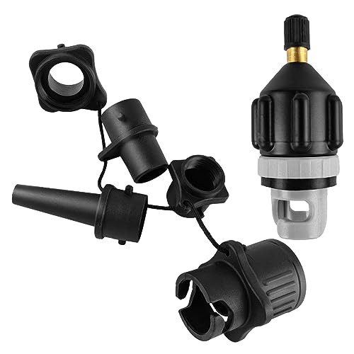 Connextion Sup Pumpe Adapter Adapter Sup Pumpe mit 4 Stück Gasdüse Sup Ventiladapter für alle Arten von Paddle-Boards,Kajaks, Kanus, Schlauchbooten, Schwimmringen usw (Schwarz) Connextion Sup Pumpe Adapter Adapter Sup Pumpe mit 4 Stück Gasdüse Sup Ventiladapter für alle Arten von Paddle-Boards,Kajaks, Kanus, Schlauchbooten, Schwimmringen usw (Schwarz)