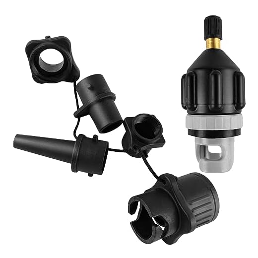 Connextion Sup Pumpe Adapter Adapter Sup Pumpe mit 4 Stück Gasdüse Sup Ventiladapter für alle Arten vonPaddle-Boards,Kajaks, Kanus, Schlauchbooten, Schwimmringen usw