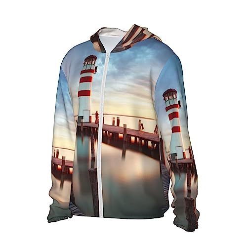 Rainbows Lighthouse Printed Sun Protection Hoodie Sun Protection Clothing Lightweight Jackets Shirt Long Sleeve2