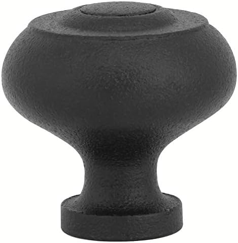Emtek 76016 Brittany 1-1/4 Inch Diameter Mushroom Cabinet Knob from the Rustic C, Flat Black