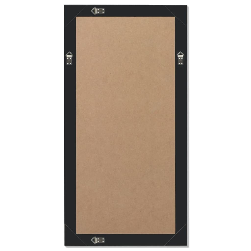 Barocker Wandspiegel schwarz 100 x 50 cm Holz Glas Rahmen Antik Look mit 4 Befestigungshaken für Flur Schlafzimmer Garderobe