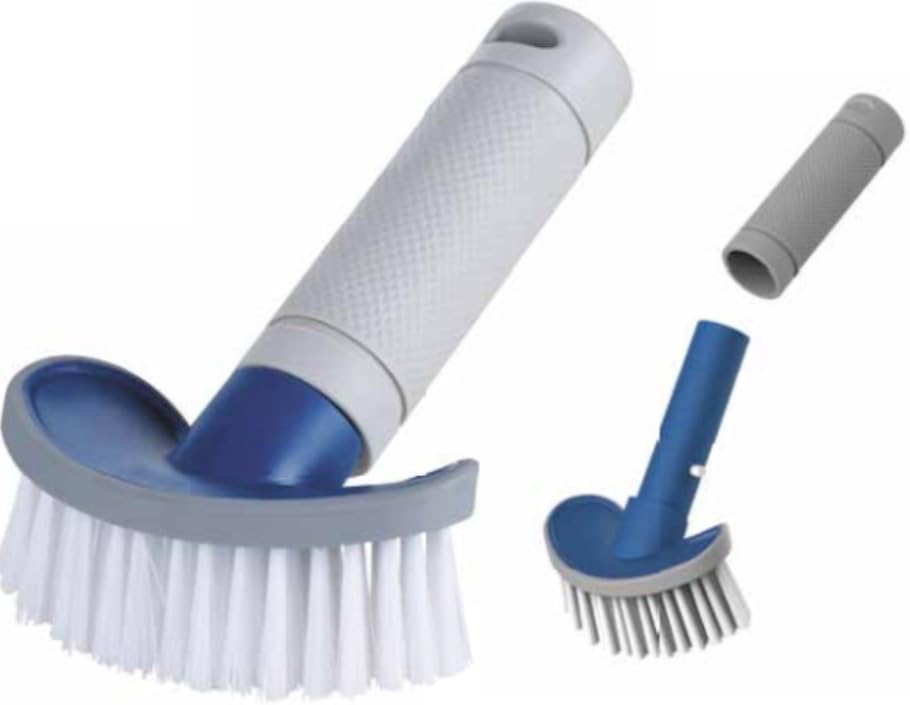 Spa Hot Tub Brush with Contoured Curved Shape & Soft Nylon Bristles for use w/Hand or Pole