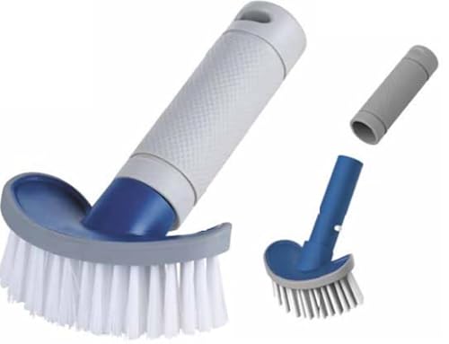 Spa Hot Tub Brush with Contoured Curved Shape & Soft Nylon Bristles for use w/Hand or Pole