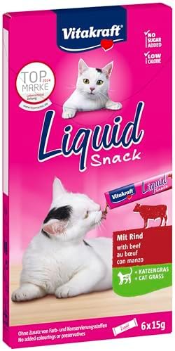 Vitakraft Liquid Snack, golosina para Gatos, Snack cremoso para G...