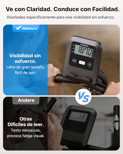 Miniatura 9 de Merach Liegeergometer Für Zuhause Mit Smart Bluetooth Und Exklusiver App-Konnektivität, Lcd, Herzfrequenz-Griff, Magnetische Liegeräder S08