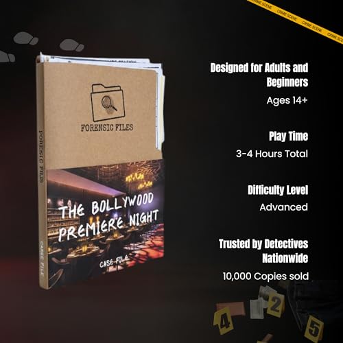 Image of Forensic Files BE A Detective, Solve A Realistic CASE - The Bollywood Premiere Night | Unsolved Cold Case Files | Crime Story Puzzle Game | Brain Games | Clues Evidences | Murder Mystery Board Game