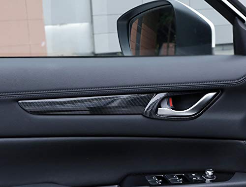 Kadore For Mazda Cx5 Cx-5 2017-2021 2022 2023 Carbon Fiber Style Interior Door Handle Bowls Frame Cover Trim 4-Pc #TOP11