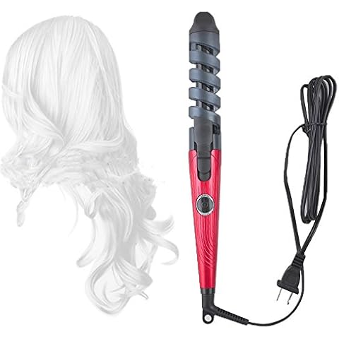 Zinnor Curl Styler Ceramic Barrel Curling Wands Spiral Hair Rollers Instant Heat Hair Curling Iron for Perfect Style Solutions Hair Curler Tool Red Cover