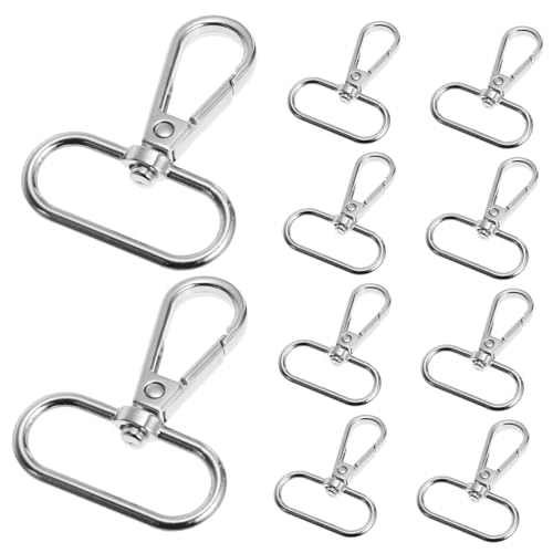 HIAKDOFT 15Pcs Swivel Lobster Clasps Alloy Buckles DIY Jewelry Accessories Keychain Fastening Repair Connectors Silver Inner for Bracelets Necklaces
