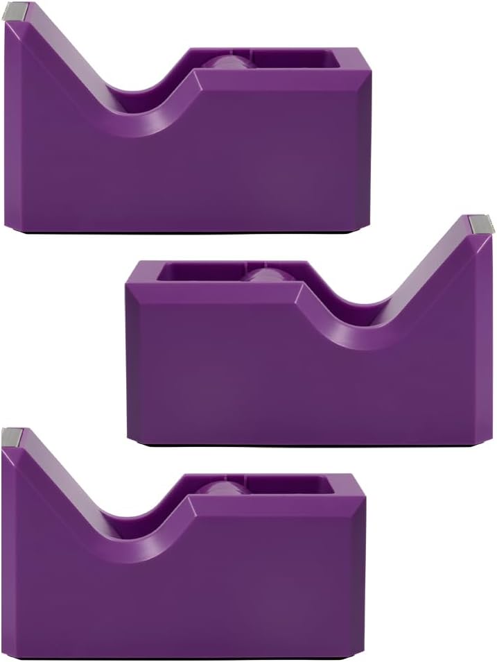 JAM PAPER Colorful Desk Tape Dispensers - Purple - 3/Pack