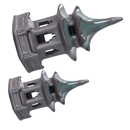 SEWACC 2 Pezzi Padiglione Miniatura in Ceramica per Acquari e Decorazione Paesaggistica Bonsai con Dettagli Realistici e Superficie Lucida Ornamentazione Interni ed Esterni per