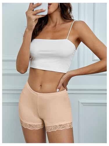 Image of MakeMeChic Women's Summer Lace Trim Shorts Biker Under Dresses