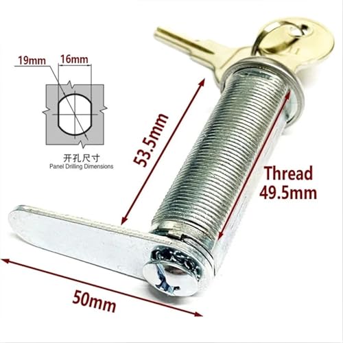 Serrure à came cylindre long de 54 mm avec mécanisme robuste Key Aliked - 5