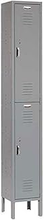 GLOBAL INDUSTRIAL Double Tier Locker, 12x18x36, 2 Door, Ready To Assemble, Gray