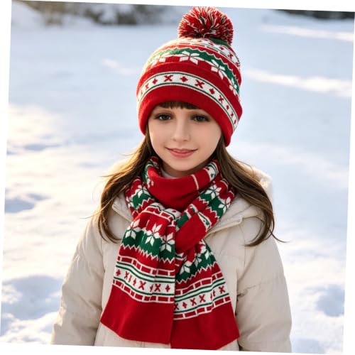 Gorro y bufanda infantiles para reuniones familiares e invierno 7