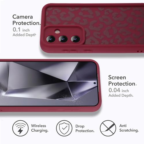 Image of Compatible with Samsung Galaxy S24 Plus Case, Wine Red