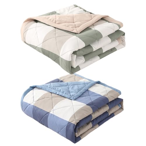 Couverture de refroidissement anti transpiration nuit été coton bleu - 6