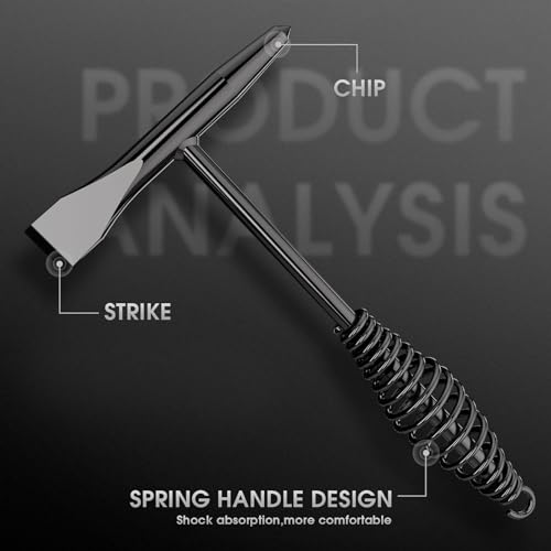 YESWELDER Welding Chipping Hammer and Wire Brush, firm Carbon Steel material with Shock absorption Helical Spring Handle, Cone and Vertical Chisel Hammer, Remove welding Slag