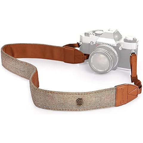 TARION Camera Strap for Photographers, Adjustable Neck Shoulder Camera Strap for Film Camera, 54in/137cm Crossbody DSLR SLR Camera Strap Universal Qucik Release Brown (Upgraded Version) Cover