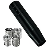 YCooiFo Long Shift Knob, 5.12' Lightweight Car Gear Shifter knobs of Aluminum Alloy Fit Universal Manual Vehicle with 4 Threaded Adapters M8 M10 M12 x 1.25, M10x1.5 (Black)