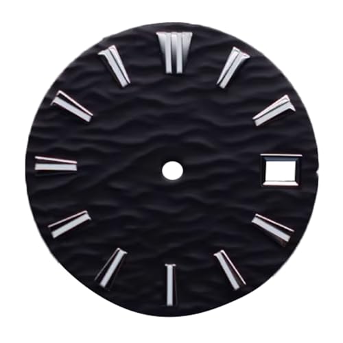 LULUG NH35�E�F�[�u�p�^�[���_�C�����AC3�X�[�p�[���~�i�X�O���[���E�H�b�`�_�C�����ANH35 NH36 4R 6R���[�u�����g�p���ǋ@�B���E�H�b�`�t�F�C�X, �u���b�N, 28.5mm