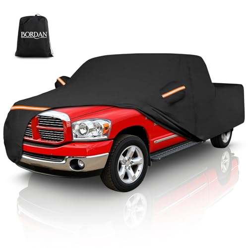 Image of Waterproof Car Cover for 1994-2008 Dodge Ram 1500 Regular Cab 6.5ft Bed | Heavy Duty Full Pickup Truck Car Cover with Zipper Door and Reflrctive, for Ram 1500 2-Door Club Cab Short Bed 1994-2002