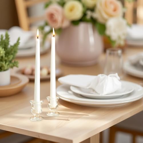 Hosley Set of 24 Glass Taper Candle Holders 2.5 Inches High Ideal Gift for Weddings Party Favor Reiki Meditation O3